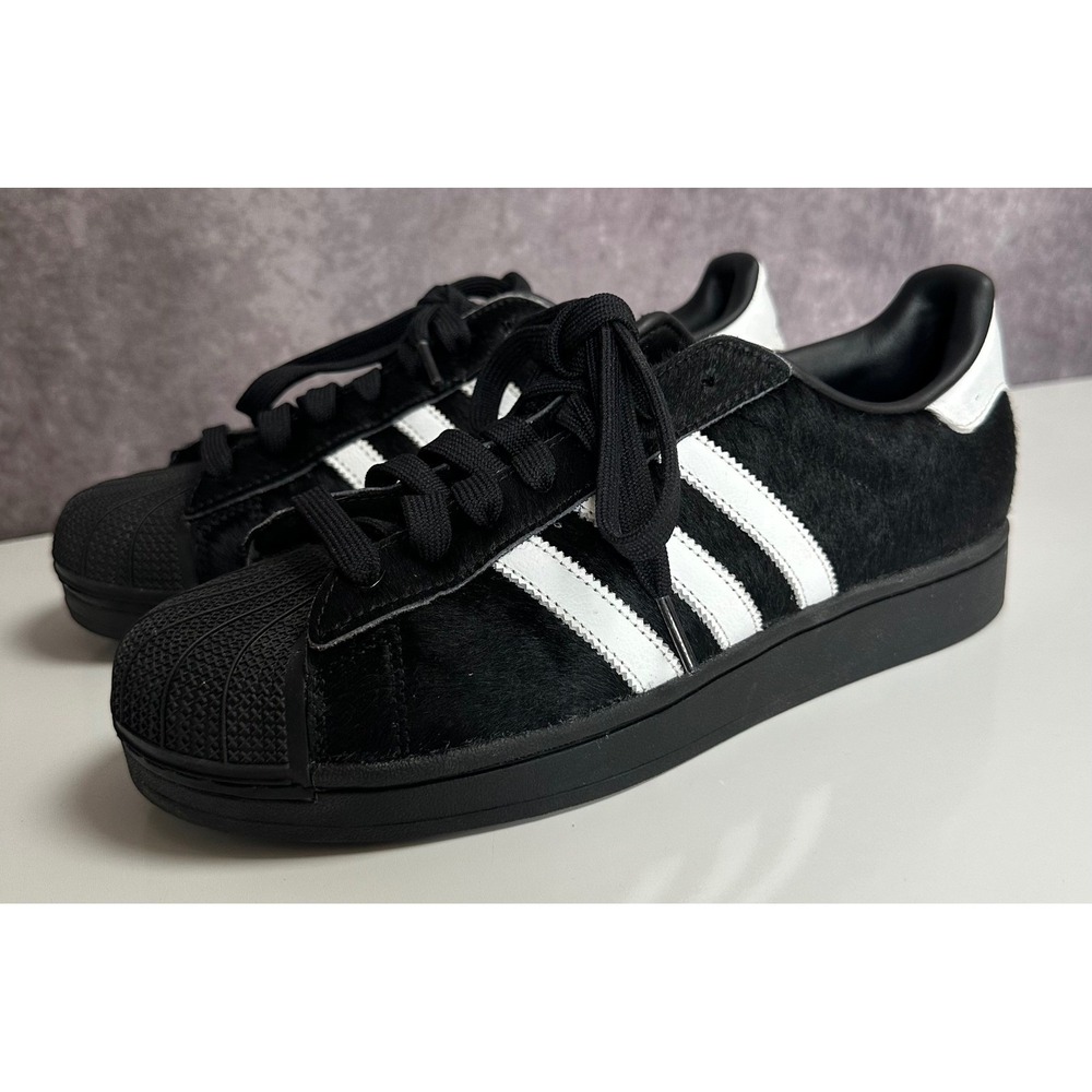 Adidas Superstar Pony Hair Black White Women's Sneakers JH9475 Size 10 US 8.5 UK